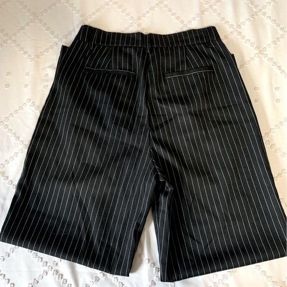 Ardene Black Pinstripe Wide Leg Pants - Picture 3 of 5